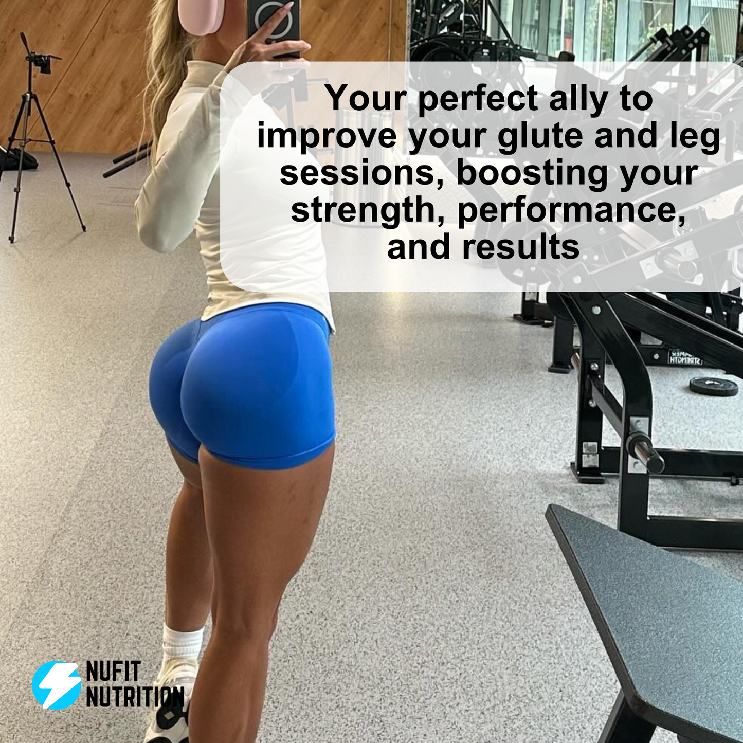 NuFit Squat & Hip Thrust Pad for Leg Day - Home Gym Barbell Pad for Squats & Lunges - Neck & Shoulder Support, Booty Work Secure and Stable - Dense padding for Comfy Glute Bridges, Smith Machine and Olympic Bar