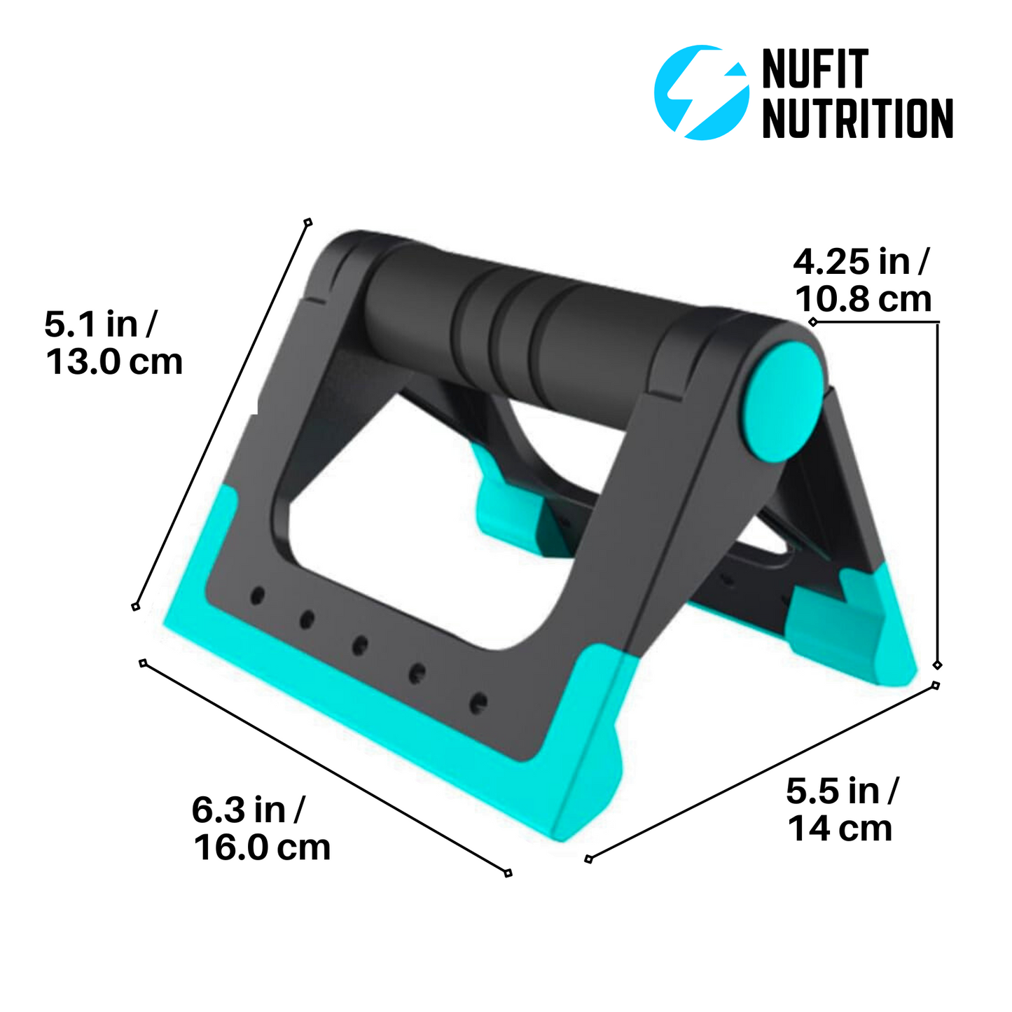 NuFit Pushup Bar Stands for Home and Gym Workouts, Ergonomic & Foldable Non-Slip Fitness Structure that Prevents Wrist & Elbow Strain