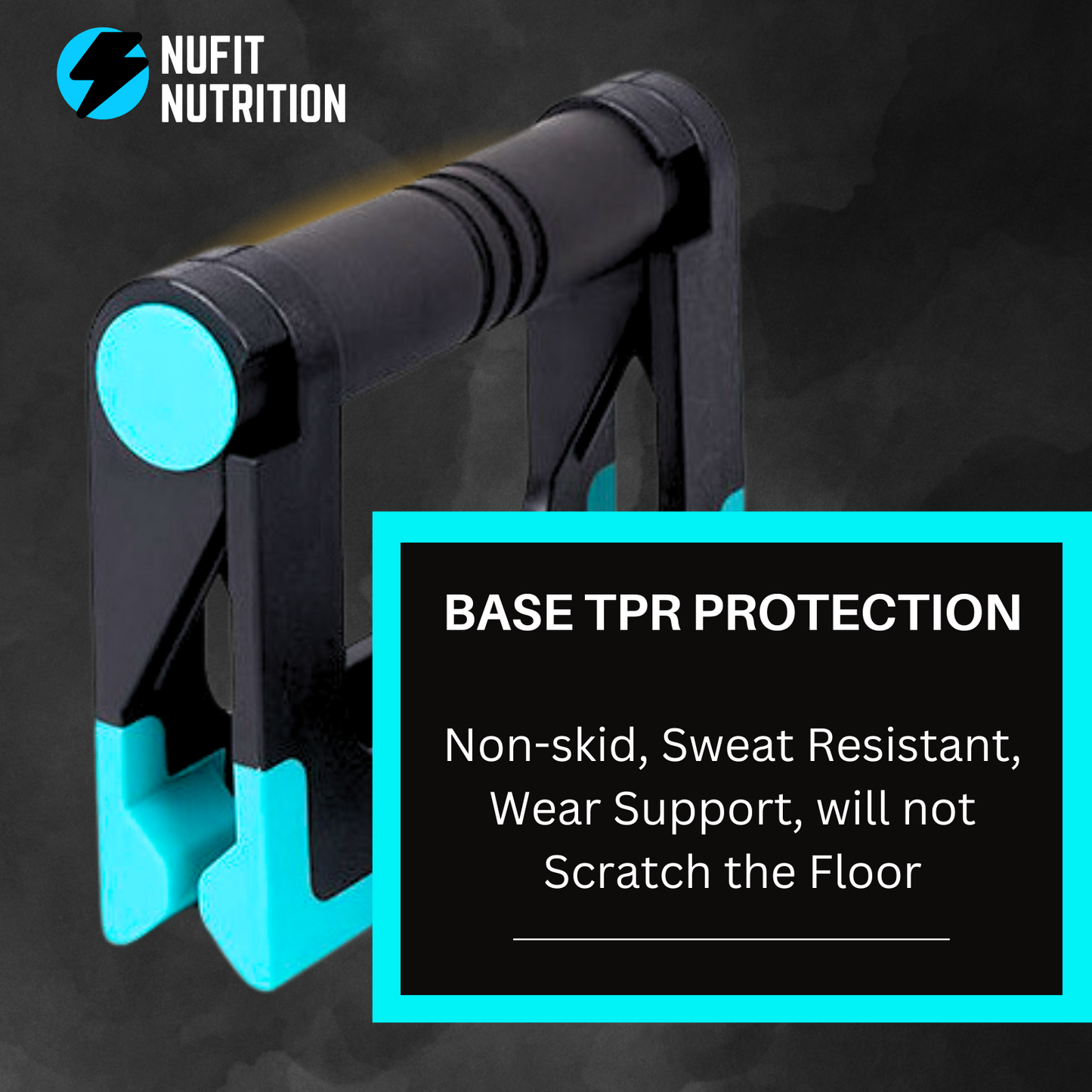 NuFit Pushup Bar Stands for Home and Gym Workouts, Ergonomic & Foldable Non-Slip Fitness Structure that Prevents Wrist & Elbow Strain