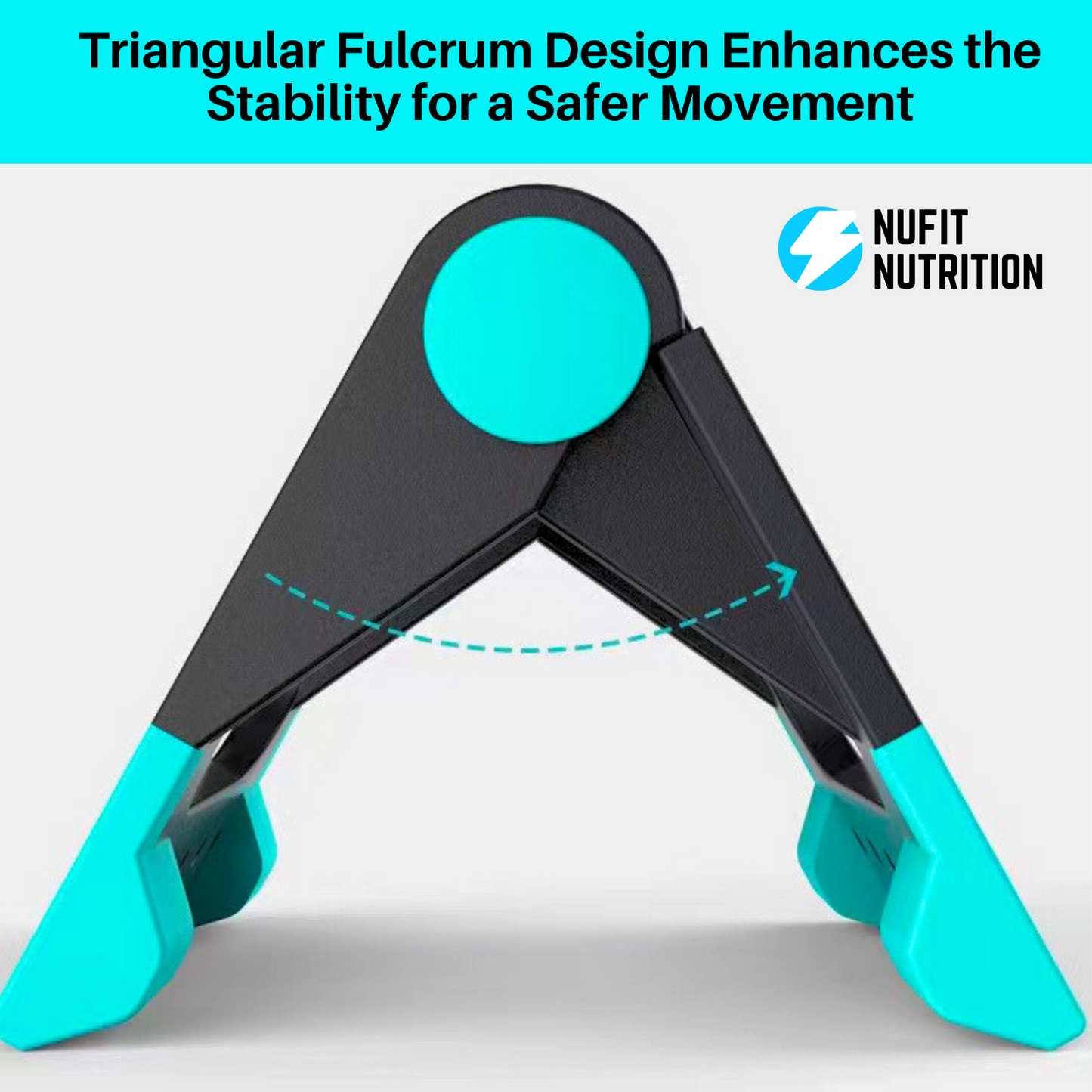 NuFit Pushup Bar Stands for Home and Gym Workouts, Ergonomic & Foldable Non-Slip Fitness Structure that Prevents Wrist & Elbow Strain