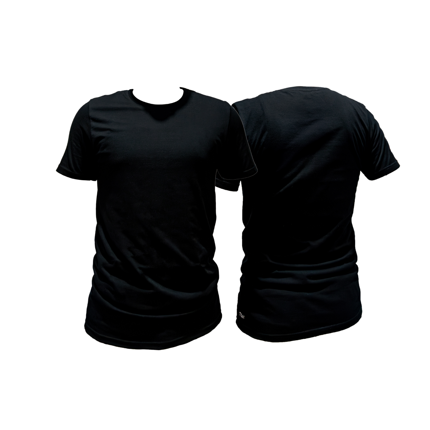 NuFit Men Black Tshirt - Short Sleeve Dri Power Soft Cotton Tee - Crew Neck Shirt, Classic Fit Unisex Design, Size M - 1 Pack