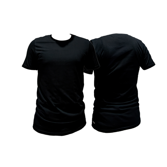 NuFit Men Black Tshirt - Short Sleeve Dri Power Soft Cotton Tee - Crew Neck Shirt, Classic Fit Unisex Design, Size M - 1 Pack