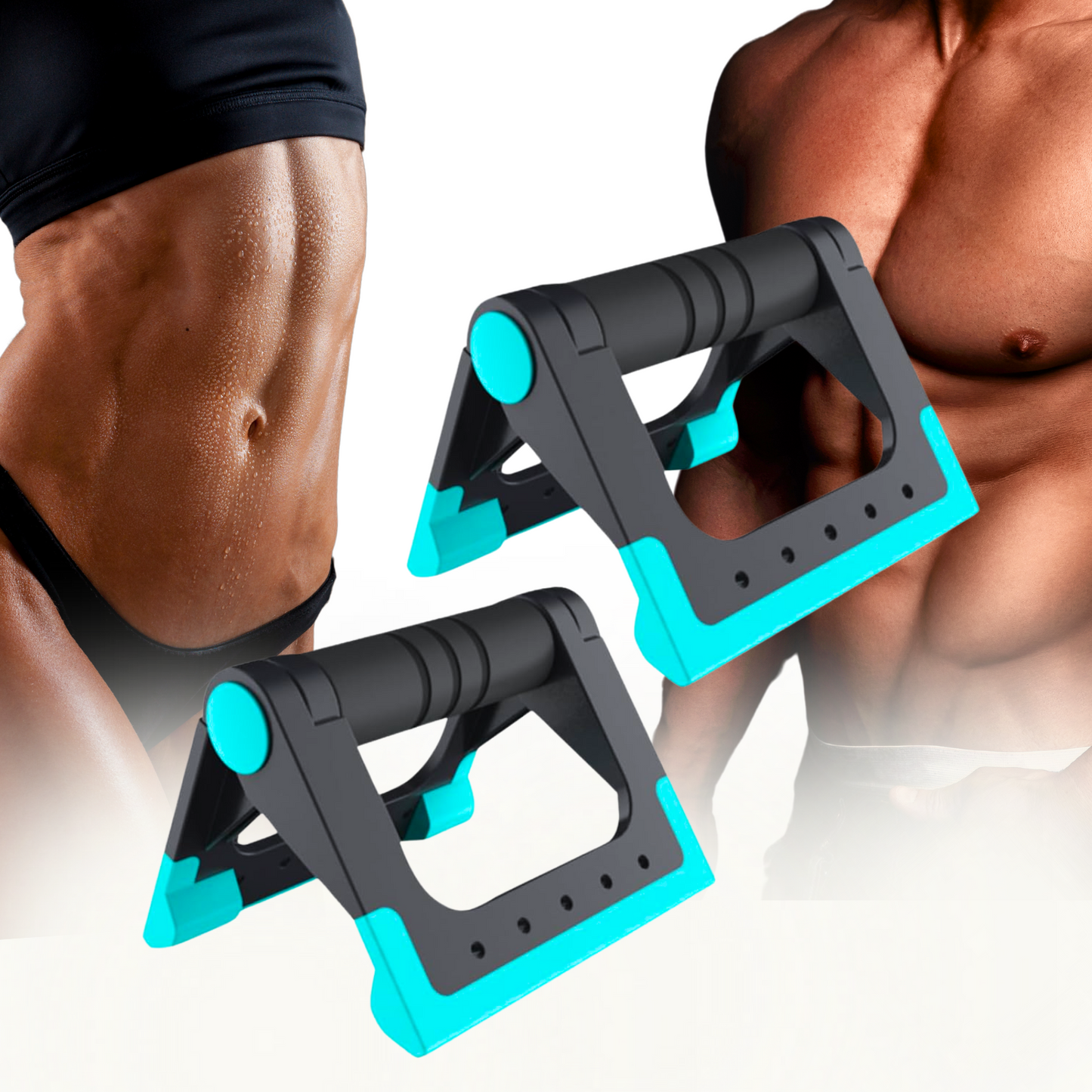 NuFit Pushup Bar Stands for Home and Gym Workouts, Ergonomic & Foldable Non-Slip Fitness Structure that Prevents Wrist & Elbow Strain