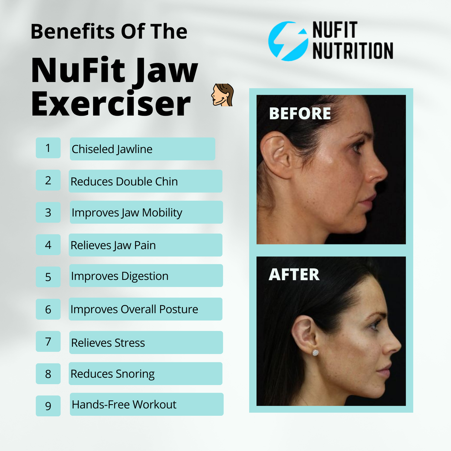 Jawline Exerciser for Men & Women – 3 Resistance Levels (6pcs) Silicone Jaw Exerciser Tablets for Beginner, Intermediate & Advance Users – Face shaper for Jawline and Chin Reducer set.