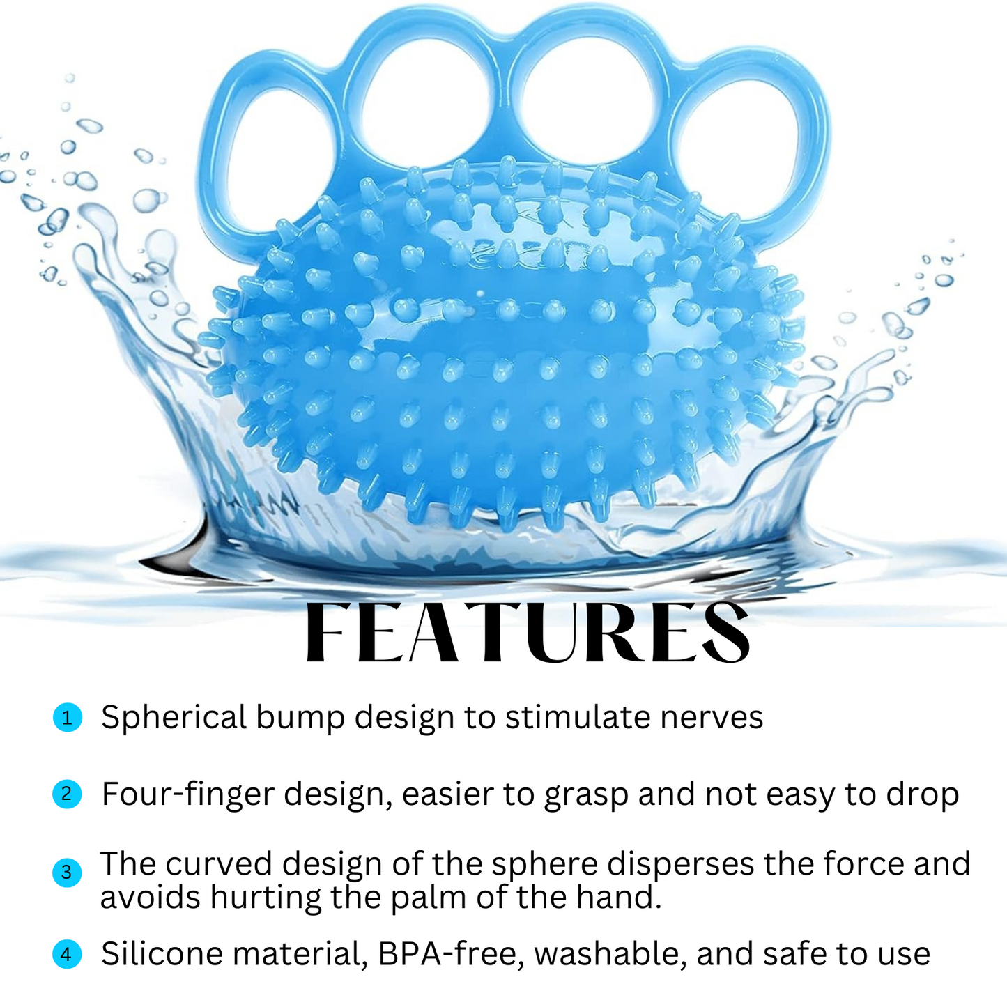 Hand Grip Strengthener & Finger Therapy Exercise Ball - Massage Equipment for Stress Relief, Flexibility, Stroke Recovery, Arthritis, Anxiety, Physical Therapy, and Muscle Massage for Athletes, Musicians, Elderly, and Yoga Enthusiasts.