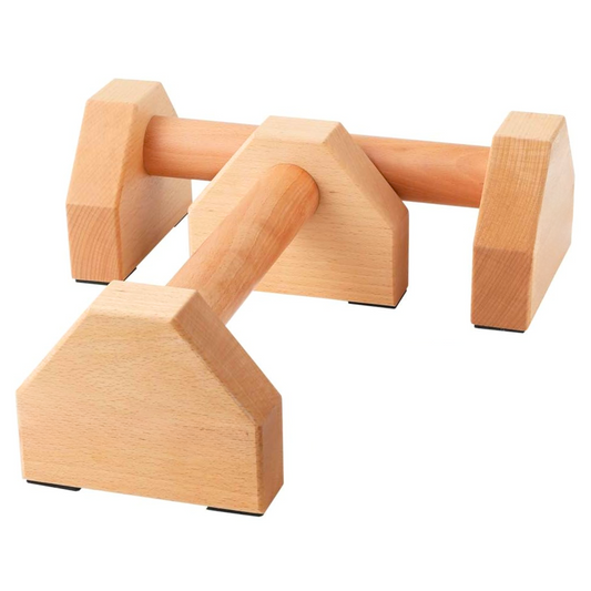 NuFit Premium Beech Wood Parallettes Push Up Bars, Resistant & Non-Slip Calisthenics Gear Adaptable to Any Surface, Wrists-Joint Supportive Push Up Stands for Home or Gym Workouts, Pack Of 2